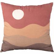 Coussin en coton 45 x 45 cm Sunset brun argile - Brun argile