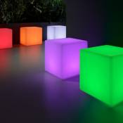 Cube lumineux avec lumière LED 40 cm, changement de