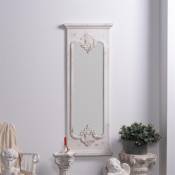 Decoration D ’ Autrefois - Grand Miroir Bois Blanc 55x5.5x149cm - Bois-MDF - Blanc