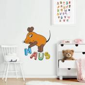 Die Maus - Tatouage La souris sticker mural chambre d'enfant lettres décoratives colorées autocollant 110x131 cm - multicolore