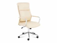 Fauteuil chaise siège de bureau charge maximale 180 kg marron clair helloshop26 14_0001641