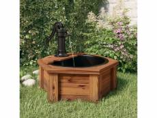 Fontaine à eau avec pompe 57x57x53 cm bois de sapin
