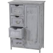 HHG - Commode / armoire, 82x55x30cm, shabby chic, vintage gris - grey