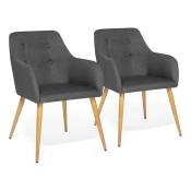 Idmarket - Lot de 2 chaises de salle à manger scandinaves, fauteuils de table dania gris anthracite - Gris