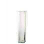 Jolipa - Vase droit en verre transparent 12x12x52 cm