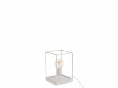 Lampe 1 ampoule rectangulaire cadre metal blanc small