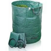 Lot de 3 sacs de jardin 272l - sac de jardin 4 anses extra robuste + bac pliable et autoportant pour herbe, feuilles, déchets de jardin, boutures