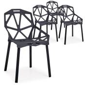 Lot de 4 chaises dossier toile d'araignée noir