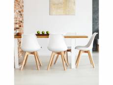 Lot de 4 chaises scandinaves sara blanches pour salle à manger