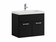 Meuble de salle de bain de montreal 01 60 cm lavabo noir mat - armoire de rangement meuble lavabo evier meubles