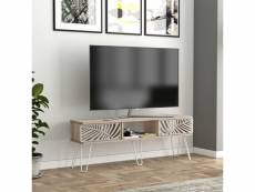 Meuble tv salangen 139 x 30 x 49 cm effet chêne blanc