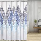 Norcks - Rideaux de douche imperméables, anti-moisissures lavables en polyester, antibactériens avec 12 anneaux de rideau de douche, 180 x 180 cm