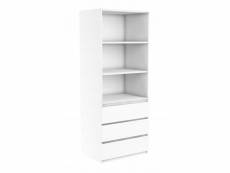 Orense - meuble de rangement avec casiers - 180x74x35cm - bibliothèque style scandinave - meuble gain de place - blanc