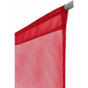 Paire de Vitrages 45 x 90 cm Passe Tringle Uni Lisse et Brillant Rouge - Rouge