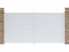 Portail aluminium "eric" - 349.5 x 180.9 cm - blanc