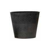 Pot de fleurs rond en plastique recyclé - Noir - Noir