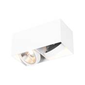 QAZQA Spot design blanc rectangulaire AR111 2 lumières