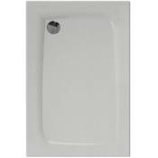 Receveur de douche extra-plat texture effet pierre mooneo rectangle 120 x 80 cm blanc - Blanc - Allibert