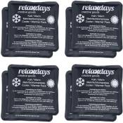 Relaxdays - Poches de glace, lot de 8, chaud et froid, 11 x 11 cm, premiers secours, pochettes réutilisables, noir