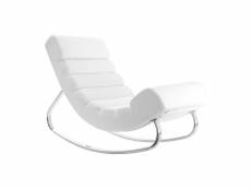 Rocking chair design blanc et acier chromé taylor