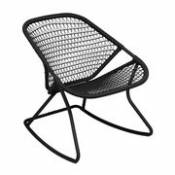 Rocking chair Sixties / Assise souple plastique tressé - Fermob noir en plastique