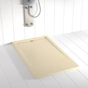 Shower Online - Receveur de douche Résine flow Crème ral 1015 (grille coloure)- 70x80 cm