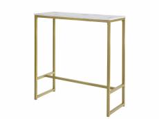 Sobuy fsb34-g table de bar effet marbre table haute de bar 100x40x106 cm - doré