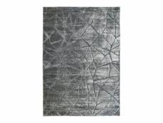 Softy triangles - tapis avec relief motif triangles gris 120x170