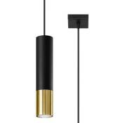 Sollux - Suspension Lampe Noir Or pour Ampoule GU10 - silamp