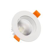 Spot led Downlight cob Orientable Rond 9W Blanc Coupe