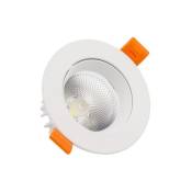 Spot led Downlight cob Orientable Rond 9W Blanc Coupe