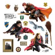 Sticker - Harry Potter, Hermione et Ron sur leurs balais - 1 planche 65 x 85 cm