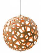 Suspension Coral / Ø 60 cm - Bicolore orange & bambou