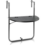 Swanew - Table de balcon table suspendue 60x40cm table pliante semi-circulaire pliable table suspendue de balcon - Schwarz