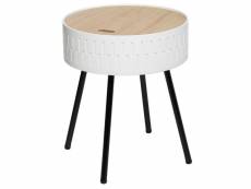 Table à café coffre coloris blanc en bois - d. 38,5