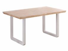 Table à manger rectangulaire en bois coloris chêne