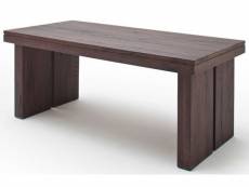 Table à manger rectangulaire en chêne massif patiné laqué mat - l.260 x h.76 x p.100 cm -pegane- PEGANE