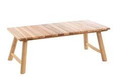 Table basse rectangulaire artisanale en teck massif
