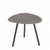 Table basse Terramare / Grès effet béton - 48 x 48 cm - Emu noir en céramique