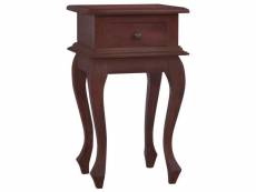 Table de chevet marron classique 35x30x60 cm bois d'acajou