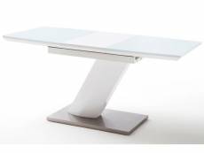Table extensible design coloris blanc brillant - l.140-180