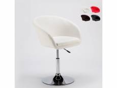Tabouret fauteuil de bar cuisine et salon en similicuir design moderne austin - blanc Superstool