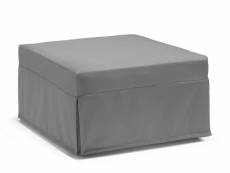 Talamo italia pouf flash bed, 100% made in italy, pouf convertible en lit pliant simple, pouf en tissu de salon, cm 80x80h45, couleur gris 80527732503