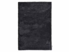 Tapis shaggy - tufté à la main - en polyester - anthracite 50x80 cm