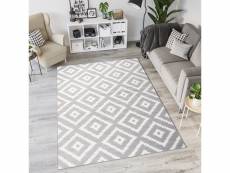 Tapiso laila tapis salon moderne blanc gris géométrique marocain 180x260 15767/10766 1,80-2,60 LAILA DE LUXE