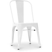 Tolix Style - Chaise Stylix - Siège carré - Métal Blanc - Fer - Blanc