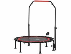 Trampoline de fitness/gym réglable pliable haute performance ø102 cm élastiques bungee écran led rouge noir