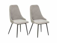Undy - lot de 2 chaises pivotantes tissu gris clair
