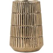 Vase Décoratif de Forme Cylindrique fabriqué en Grès Doré Brillant de 22 cm de Hauteur au Style Glamour Beliani