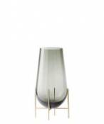 Vase Echasse Small / H 28 cm - Menu gris en métal